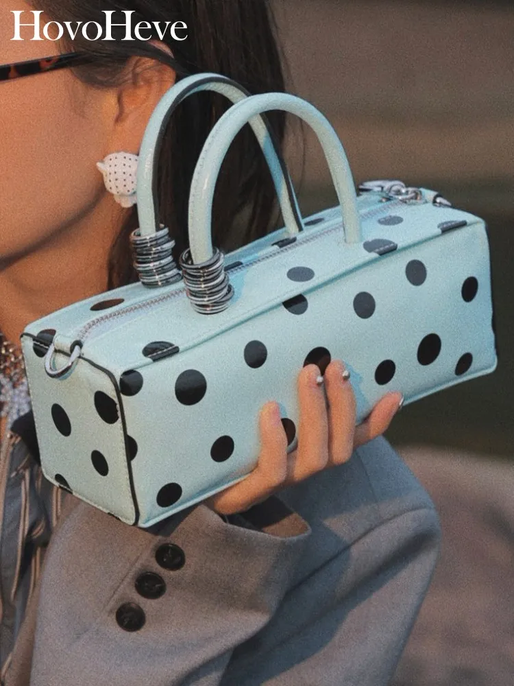 Leisure Female Fashion Genuine Leather Crossbody Bags High Quality Zipper Ladies Handbag Dot Cowhide Single Shoulder Bag