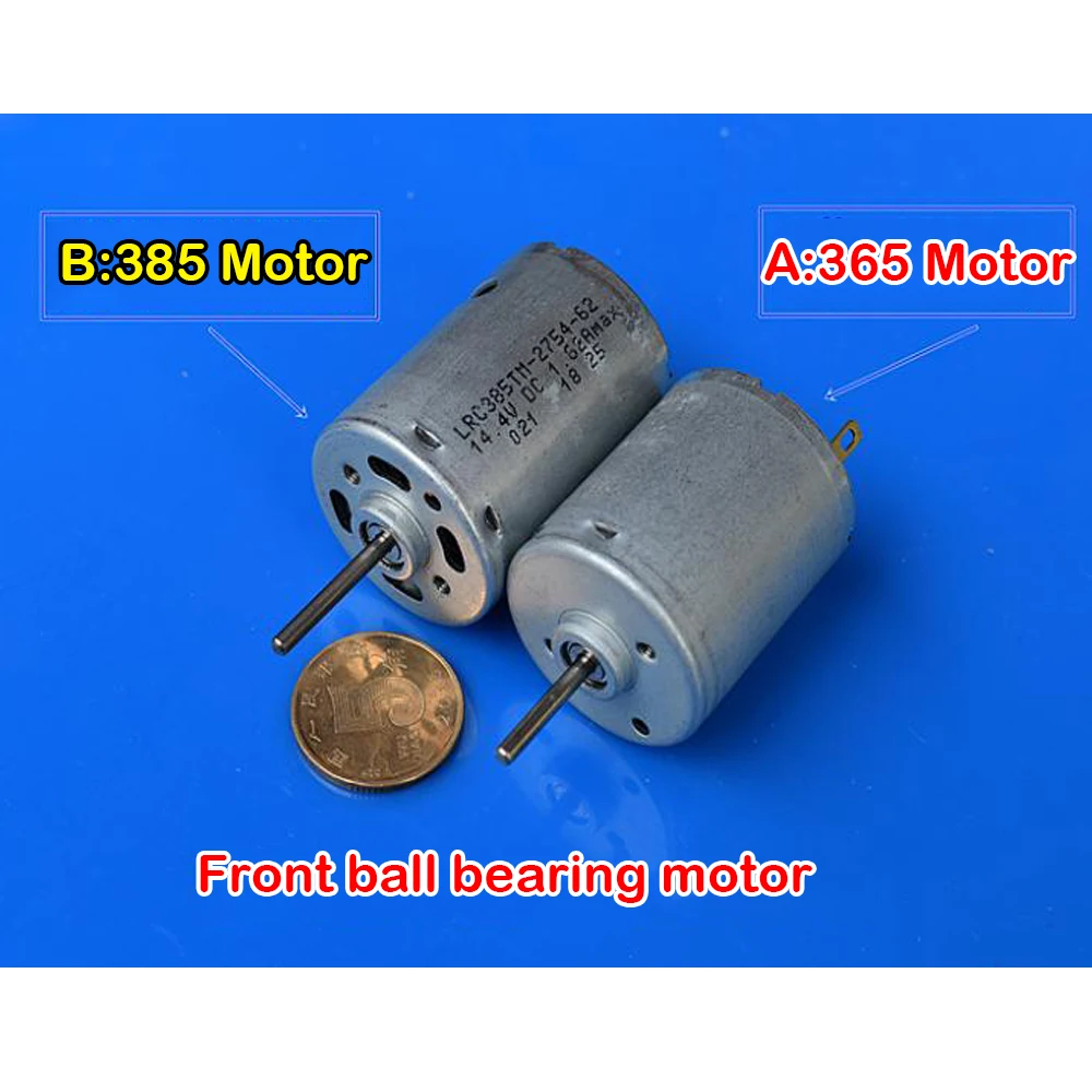 Mini 365 385 Motor Front Ball Bearing Motor DC DC 12V 15V 18V 14900RPM High Speed High Torque Ship Boat Model Car Model Motor