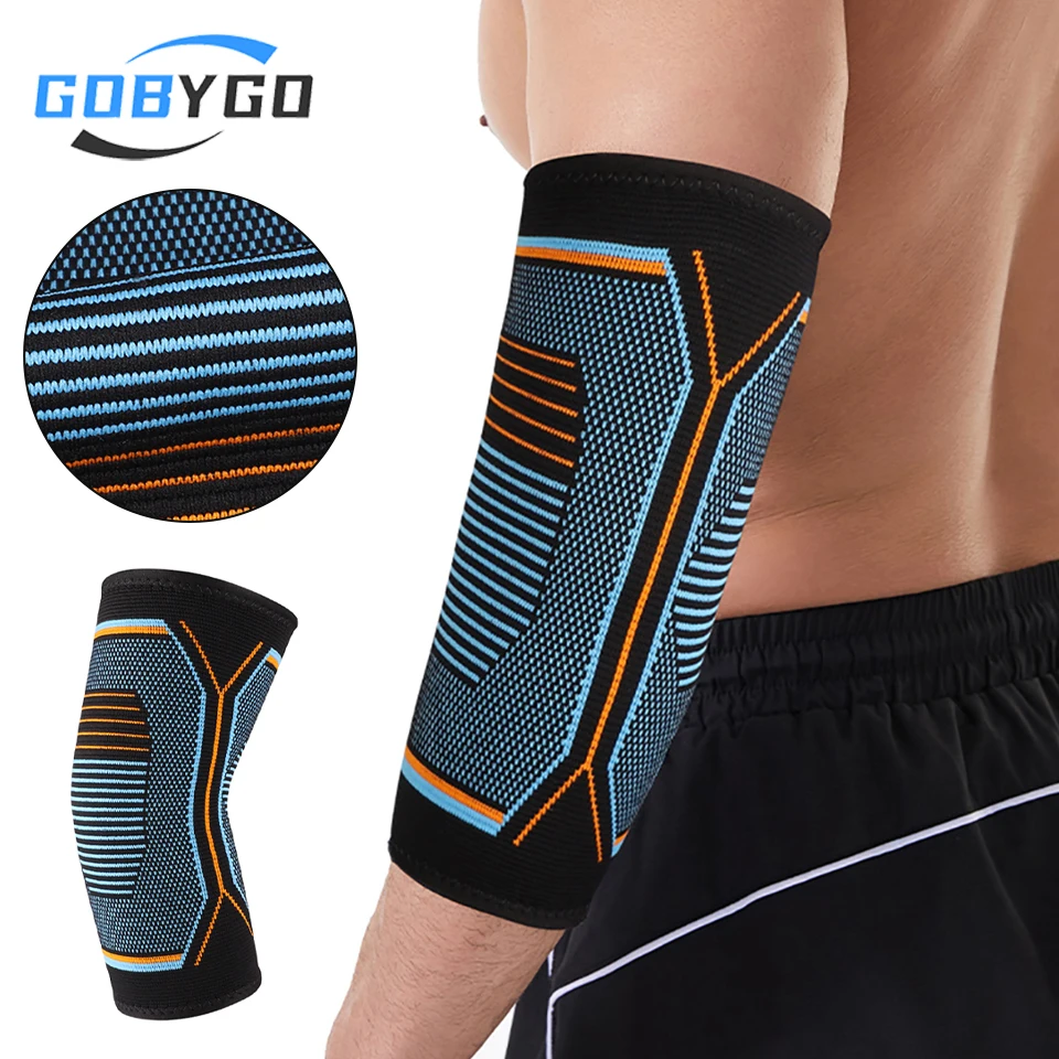 GOBYGO Sports Knit Elbow Support Three-dimensional Compression Weightlifting Elbow Support Elbow Pain Relief Tennis Golf Unisex
