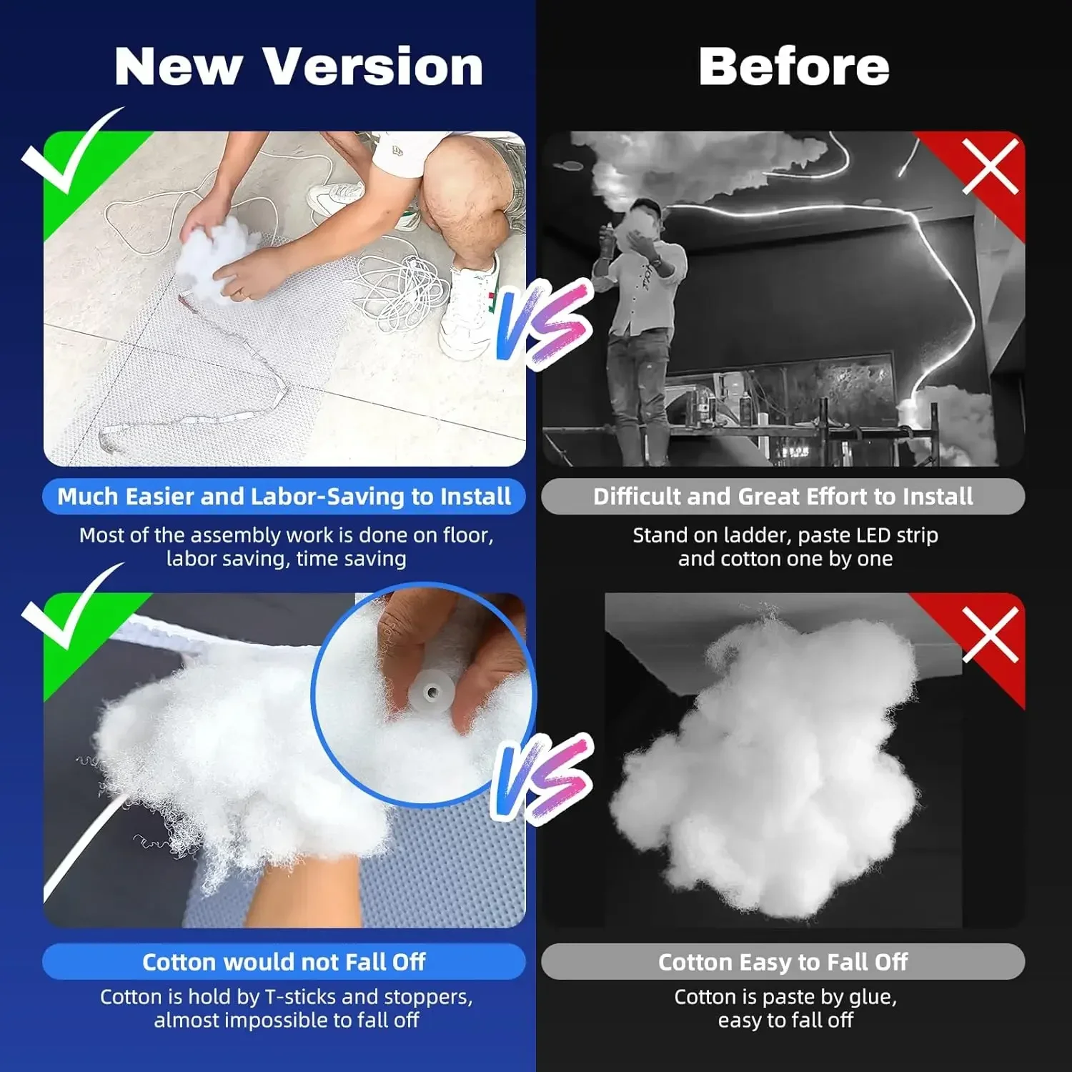 RGB Thundercloud Light Strip DIY Gaming Lighting APP Remote Dream Color LED Bar for Room Home Theater Decor Levitating Lamp