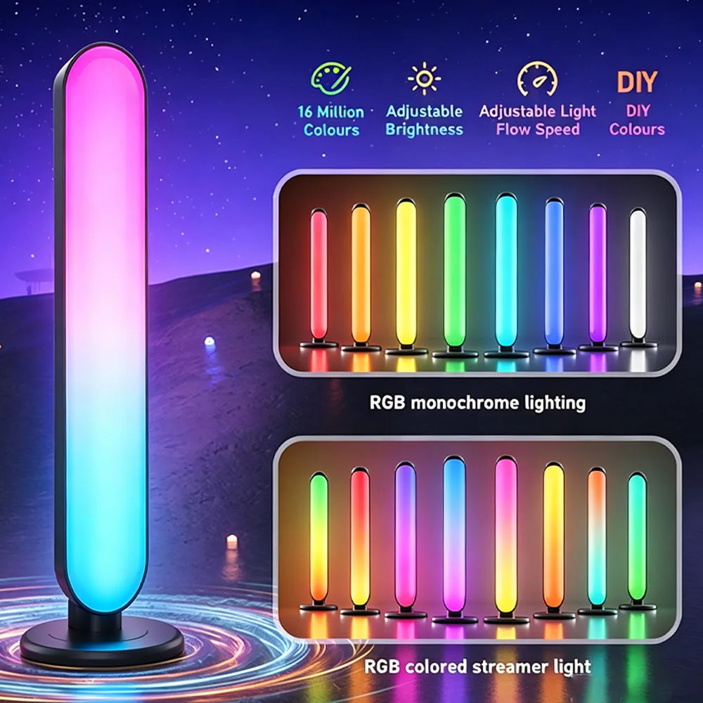 Smart Light Bars,RGB Game Lights on Desk,TV Backlight with Music Sync,USB Powered LED Light Bar,Mood Lighting for PC,Gaming Room