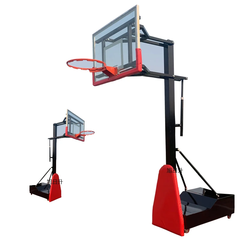 Height Adjustable Basketball Stand Equipped With Backboard For Outdoor Sports