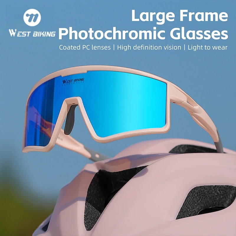 

Солнцезащитные очки WEST BIKING, фотохромные, для велоспорта, с большой оправой, HD, для бега, походов, вождения, легкие, унисекс, велосипедные очки
