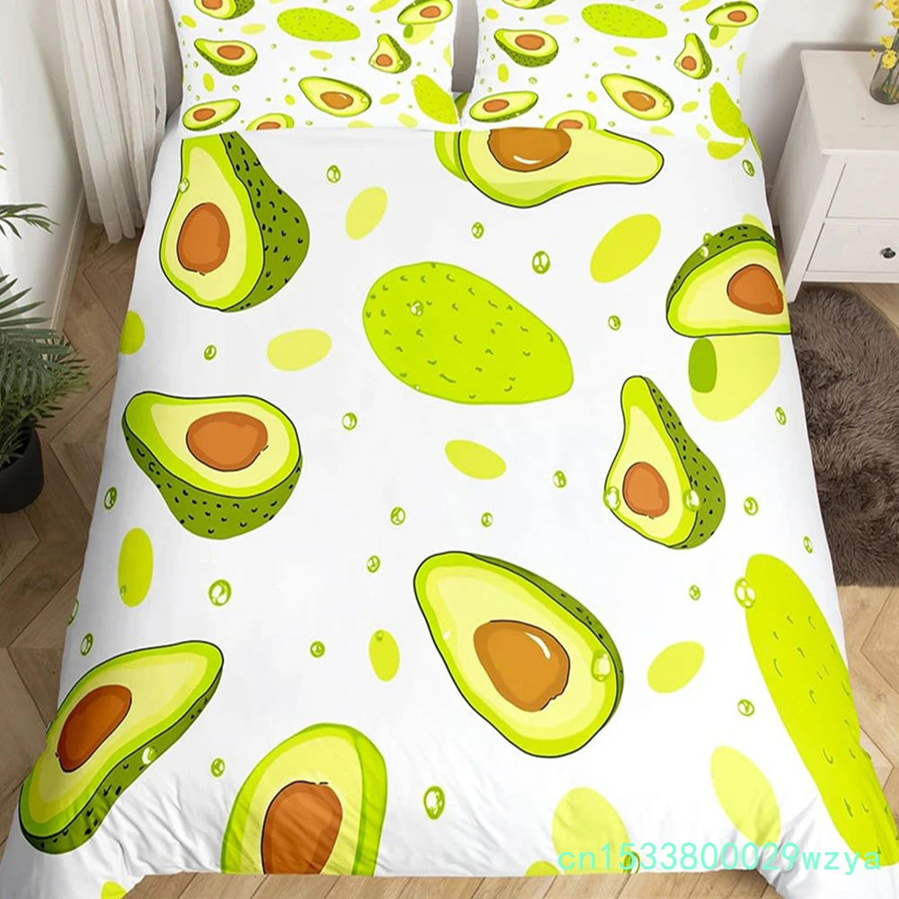 Fruits Duvet Cover Strawberry Banana Mango Lemon Pineapple Bedding Set Grapes Orange Comforter Cover,Summer Fruit Quilt Cover
