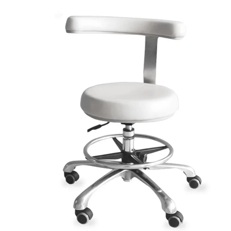Medical Dental Dentist Chair Surgical Nurse's Doctor Stool with 360 Degree Rotation Armrest PU Leather Assistant Stool Chair