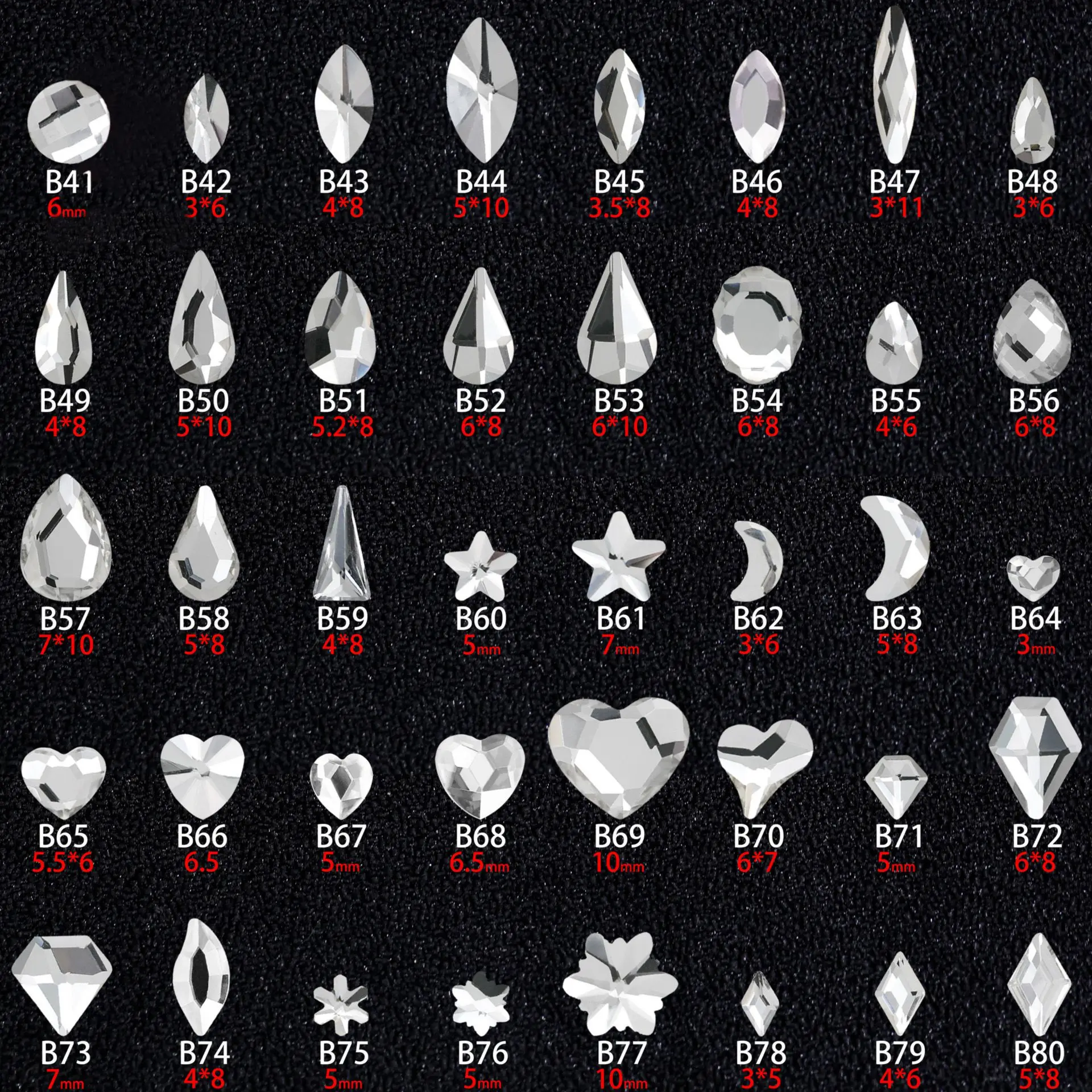 200pcs/lot White Flat Shaped Rhinestones Strass Gems Decorations Nail Art Professionals Supplies Nails Jewelry Manicure Charms