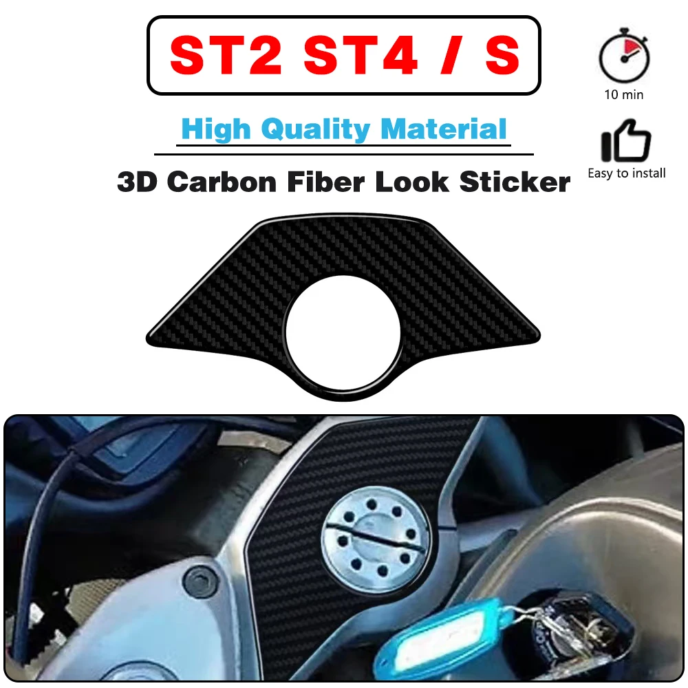 

For DUCATI ST2 ST4 and ST4S 3D Carbon Fiber-look Upper Triple Yoke Defender Stickers