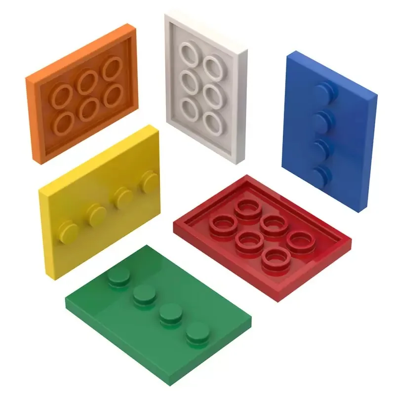 10 PCS PLATE 3X4 WITH 4 KNOBS Compatible 17836 88646 Self-Locking Bricks Building Blocks Toys Accessories