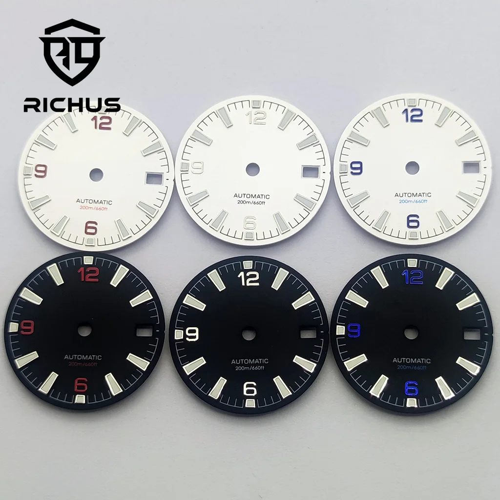 

Циферблат RICHUS NH35, 28,5 мм, зеленый, светящийся, подходит для механизмов NH34, NH35, NH36, аксессуары для часов