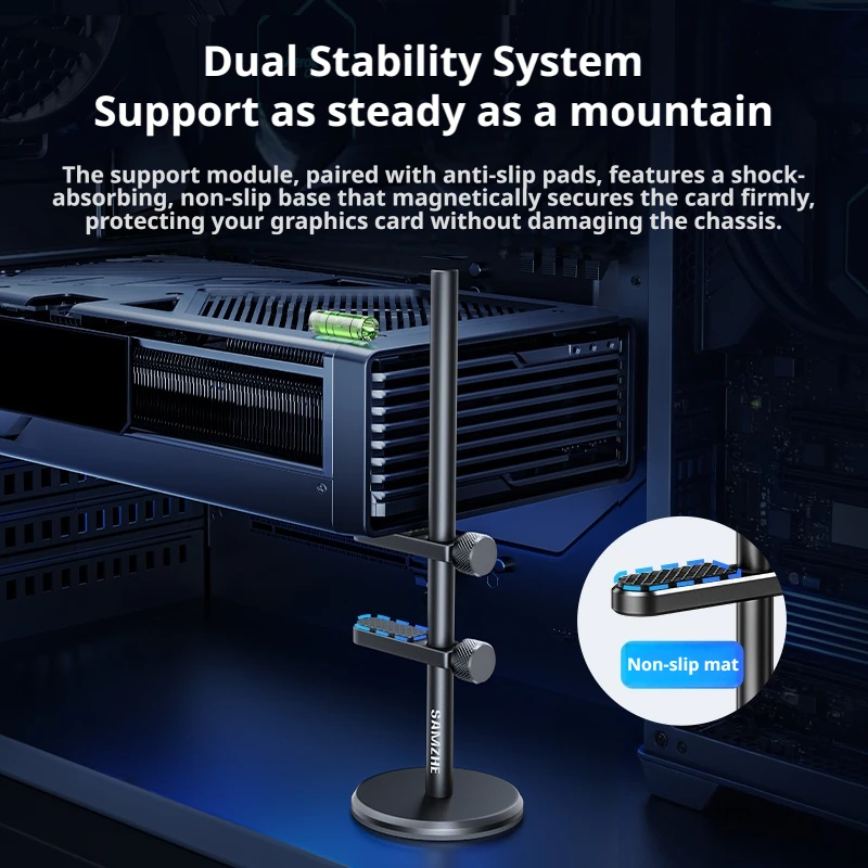 SAMZHE Graphics Card GPU Brace All Aluminum Alloy Material Card Holder GPU Support Jack Desktop PC Case Bracket Cooling Kit