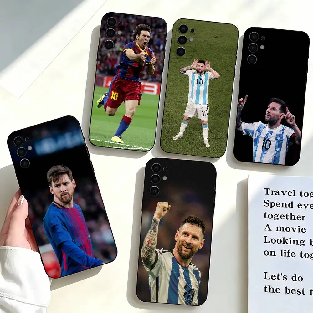 football Lionel Messi  Phone Case For Samsung S25,S24,S21,S22,S23,S30,Ultra,S20,Plus,Fe,Soft Silicone Black Cover