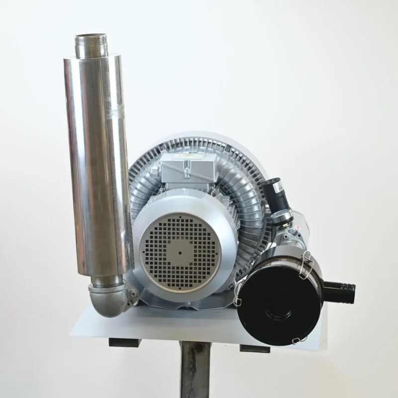 7.5hp Regenerative Side Channel Blower High Airflow High Pressure Double Stage air Ring Blower with air Filter