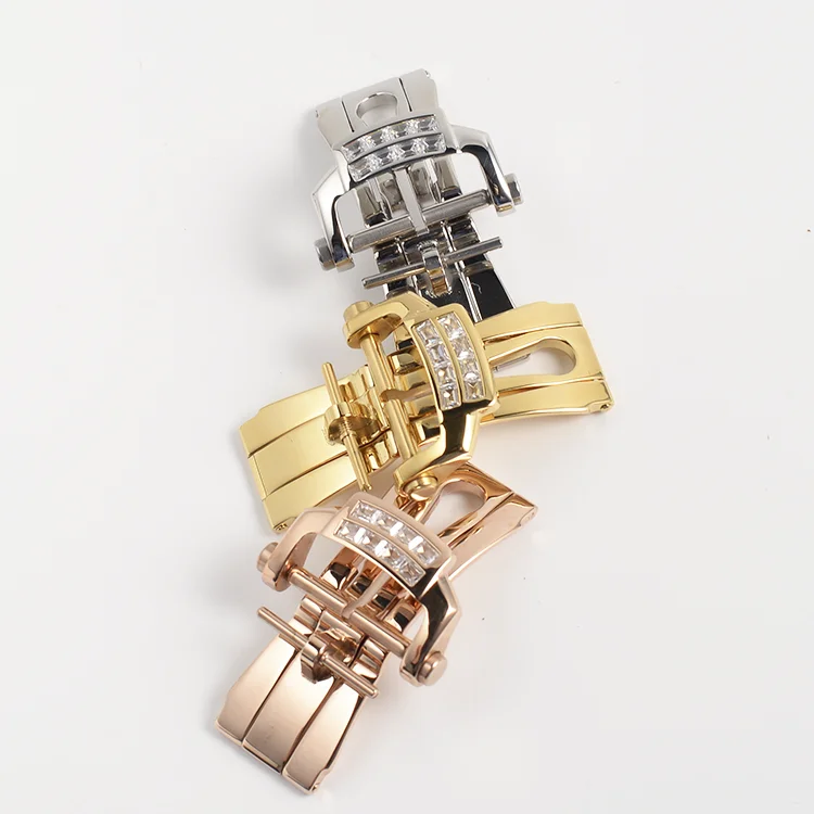 18mm Folding Clasp for PP Patek Philippe Nautilus 5711 5712 5726 Rubber Leather Strap 316 Stainless Steel Butterfly Watch Buckle