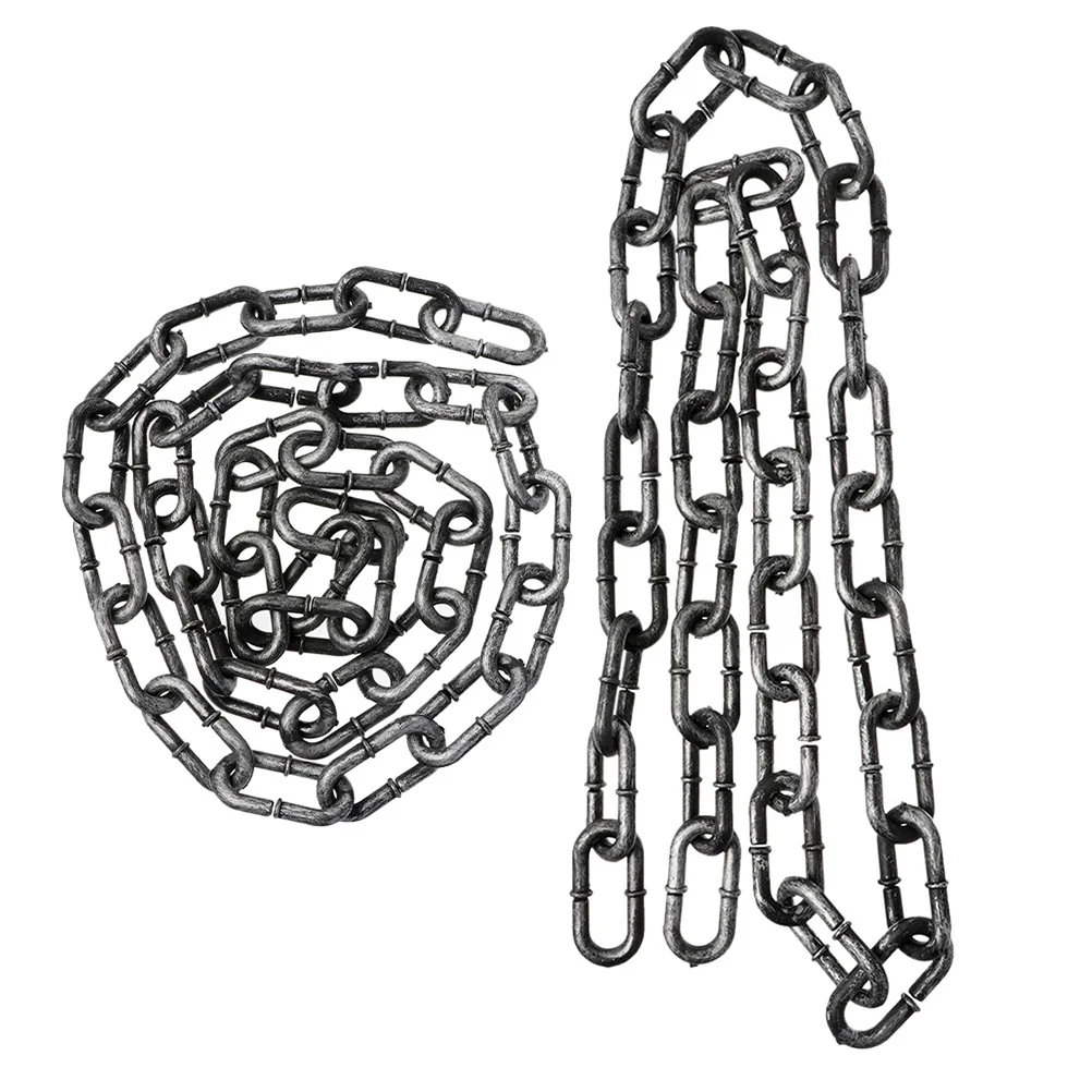Chaînes de Prison réalistes, 2 pièces, accessoires d'halloween en plastique durables pour décoration de maison hantée, accessoires de Costume effrayants pour Cosplay