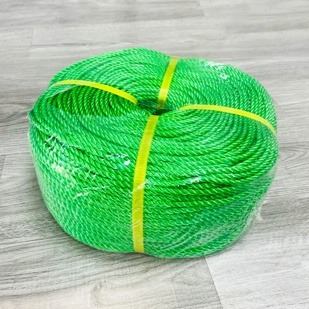 حبل بولي بروبيلين ملتوي 3 أوتاد عالي الجودة (PP) من البولي ايثيلين البولي ايثيلين للتغليف للبحرية وصيد الأسماك