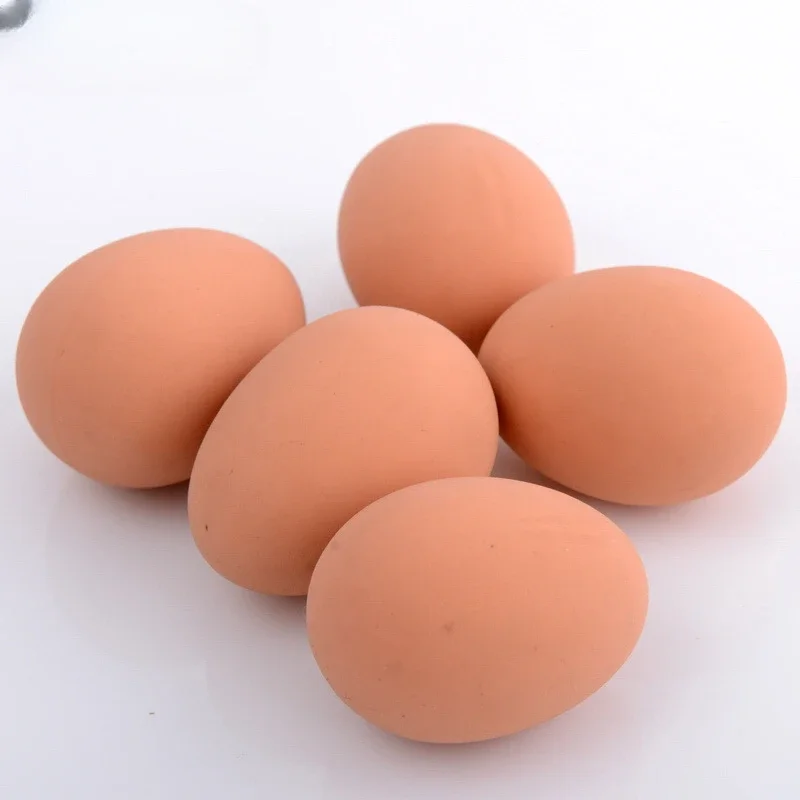 1 Pcs Novelty Bouncy Eggs Realistic Fake Rubber Bouncing BallsModel Farm Chicken Nesting Hen Hatching Egg  Pet Toy Prank Joke