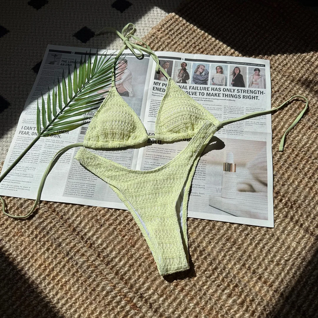 8 Farben, geraffter, halterloser, brasilianischer Bikini, Damen-Badebekleidung, zweiteiliger Bikini-Set, Badeanzug, Badebekleidung, Schwimmbekleidung V5470 – Detail 29