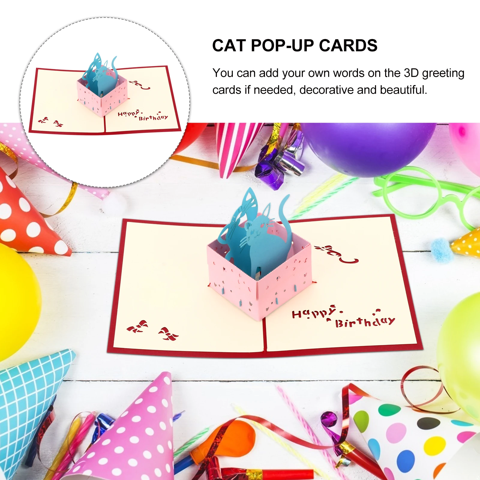 

Креативные 3D Cat всплывающие поздравительные открытки на день рождения, изысканная бумажная открытка ручной работы с благословением для особых случаев, декоративная