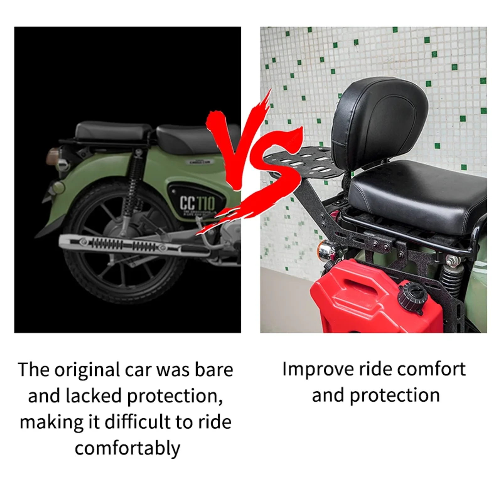 

Comfortable Rear Passenger Backrest Cushion for Cc110 Motorcycle Enhance Riding Experience All Year