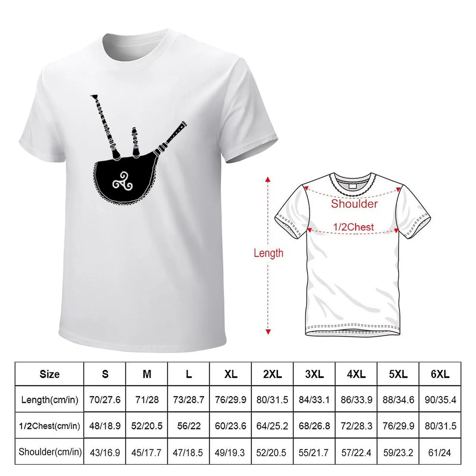 Breton bagpipe - biniou kozh T-Shirt plain funnys t shirts for men graphic