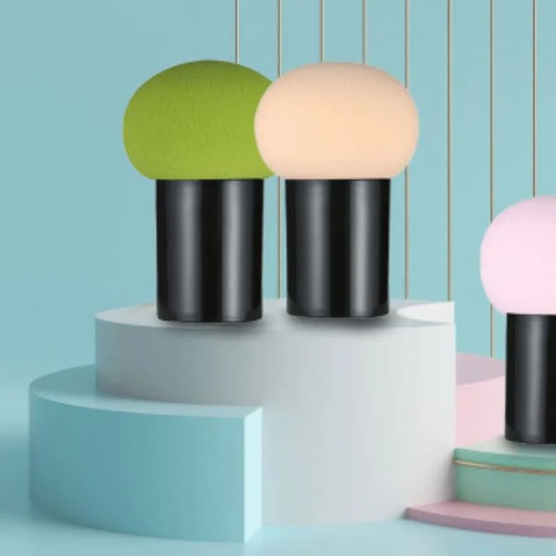 Esponja de maquillaje reutilizable con forma de seta, aplicador de esponja para maquillaje, maquillaje delicado portátil sin polvo para piel pegada