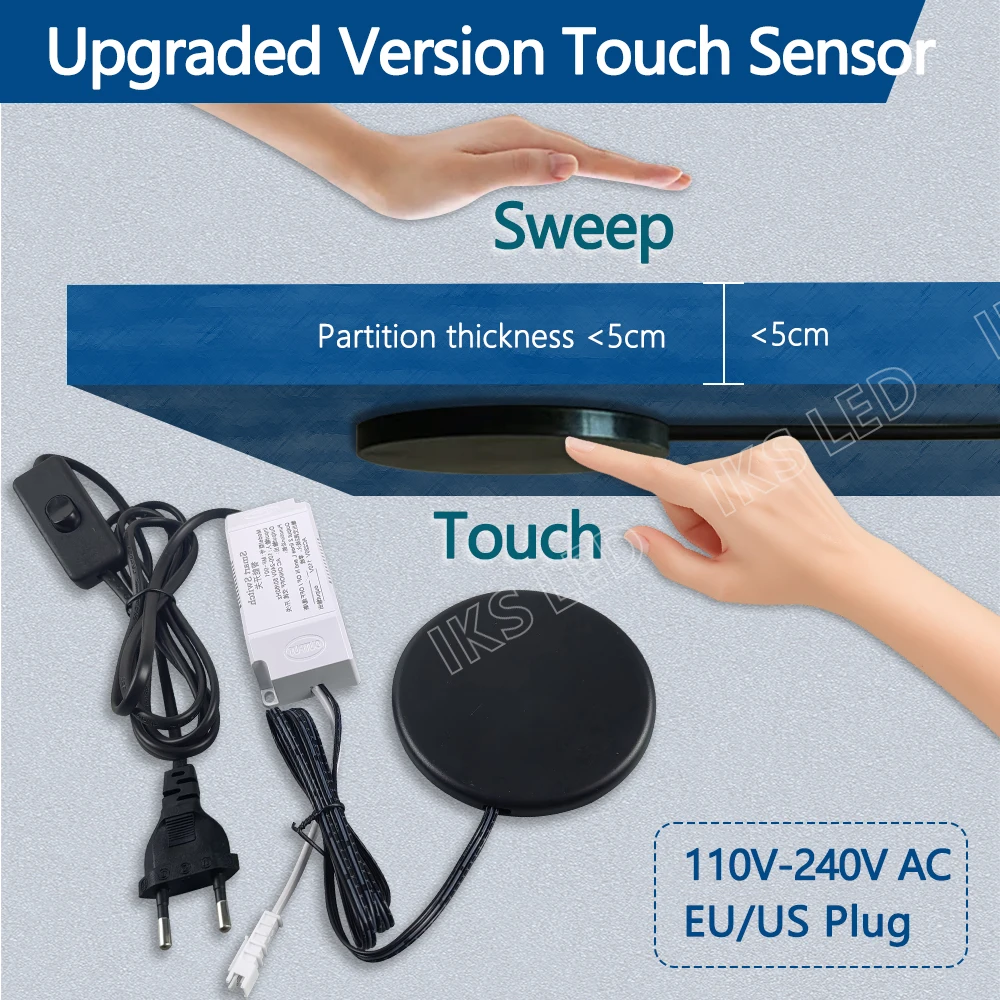 EU/US Plug 110-240V Wooden Touch Sensor Switch Penetrable Switch Sensor LED Control Switch for Smart Home Lamp Partition 5CM