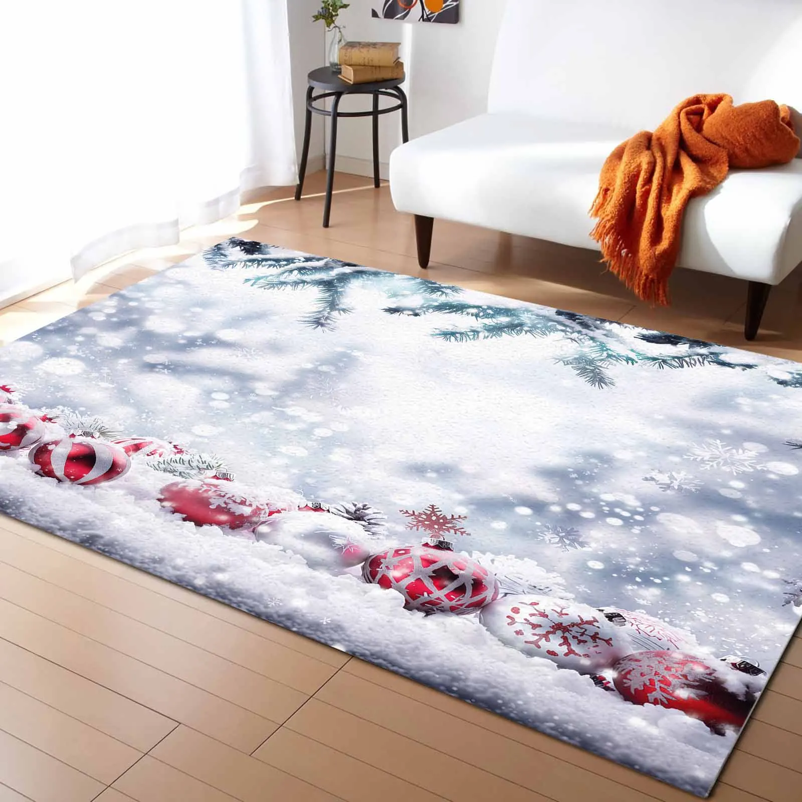 Christmas Snowball Living Room Floor Mat Children's Room Bedroom Bedside Carpet Kitchen Door Mat