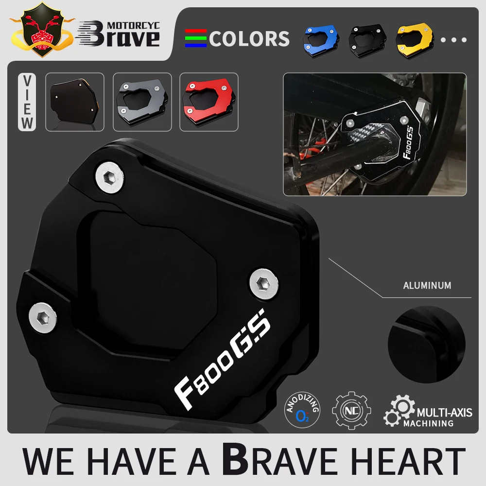 

Motorcycle CNC Kickstand Foot Side Stand Extension Pad Support Plate Enlarge For BMW F800GS F800 GS F 800 GS 2008-2021