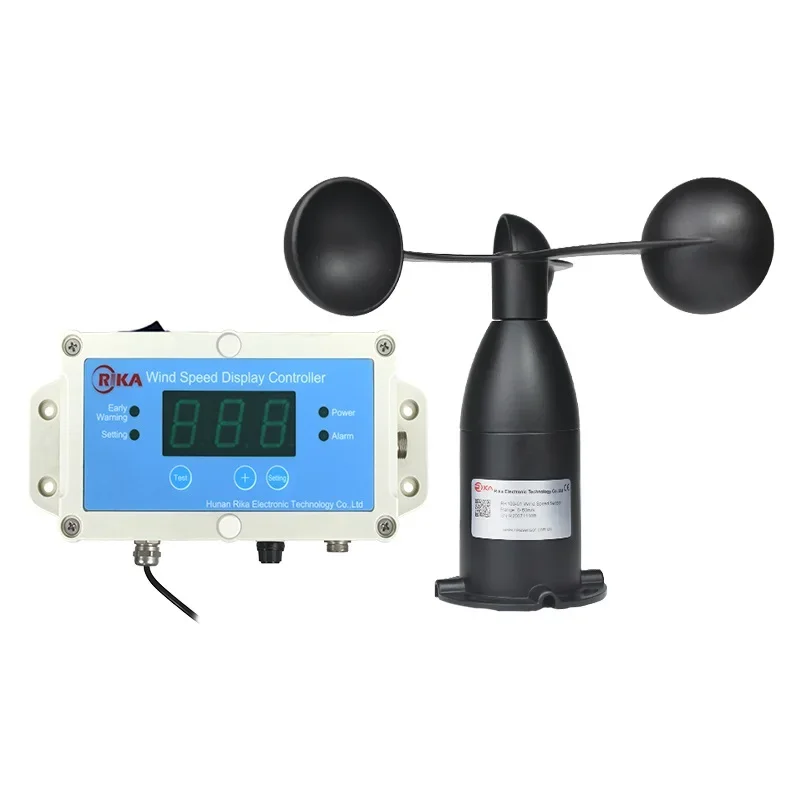 RK150-01 Wired Wireless Tower Crane Wind Speed Anemometer Transmitter Digital Indicator with Alarm Output Data Logger