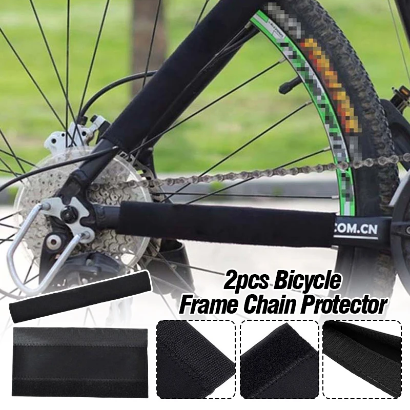 

2Pcs Bike Frame Protector Chainstay Guard Pad for Mountain Road Bikes Reusable Washable Chain Care Covers Scratch Protection Pad
