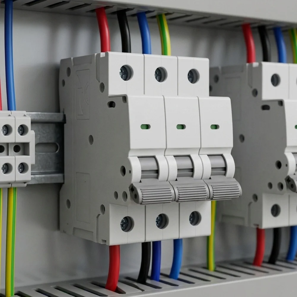Miniature Circuit Breaker 3P AC Disconnect Switch with Overcurrent Protection for 6A through 63A 230/400V Electrical Systems