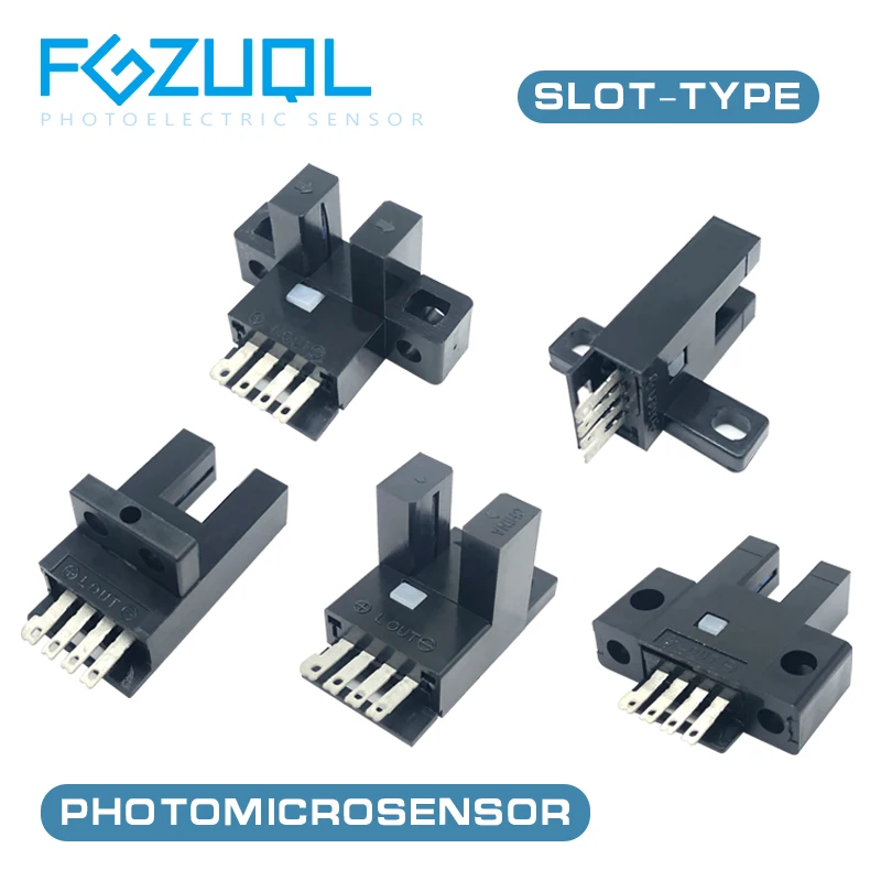 

U-Shaped Slot Photomicrosensor Switch NPN PNP NO NC 5-24VDC Induction Limit Sensor 4 Poles Photomicrosensor Connectors GT1