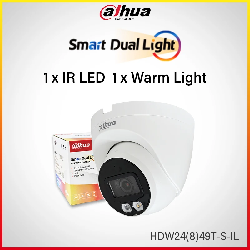 Dahua Full Color 4MP 8MP Turret Camera With Smart IR LED &Warm Light built in MIC Ai Human Detection HDW2449T-S-IL HDW2849T-S-IL