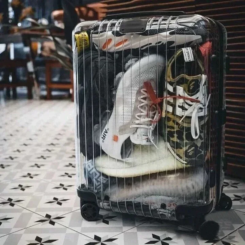 Ultra light and fully transparent 24 suitcase travel universal wheel 20 board chassis female 22 trolley case 26 inch zipper