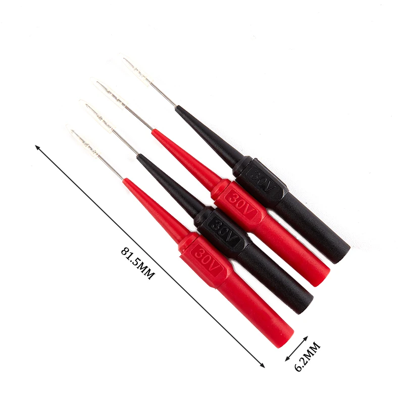 

4Pcs 30V Diagnostic Tools Multimeter Test Lead Extention Back Piercing Needle Tip Probes Autotools Automotive Auto Kit Machine