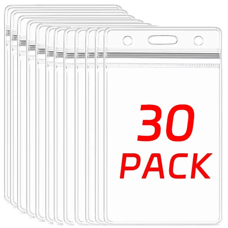 Transparent Vinyl Plastic ID Card Protector Case Bank Credit Card Protector ID Card Badge Holders Waterproof Storage Case