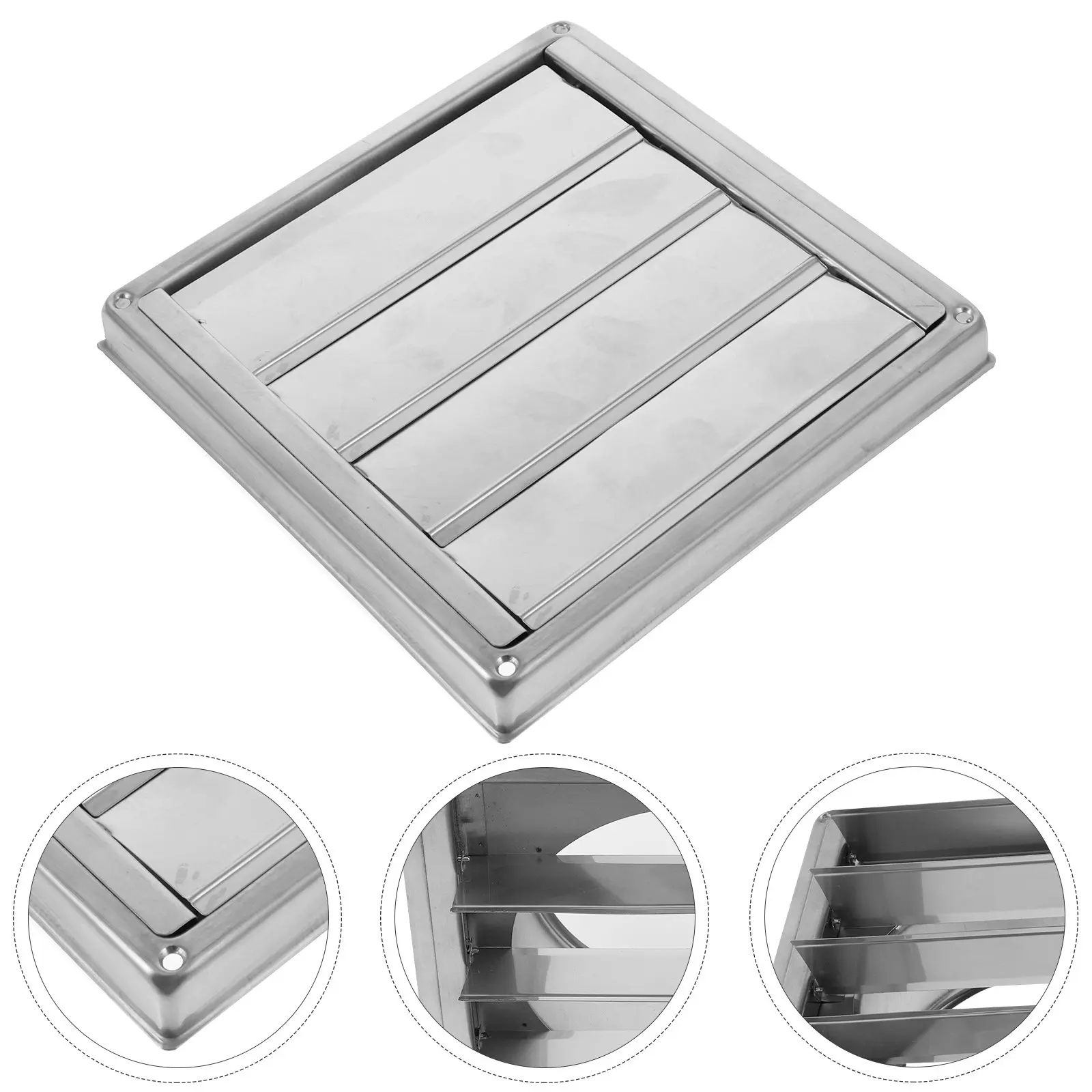 Stainless Steel Dryer Vent Cover with Louvered Design – Rust Resistant, Easy Install, for Outdoor Kitchen & Bathroom