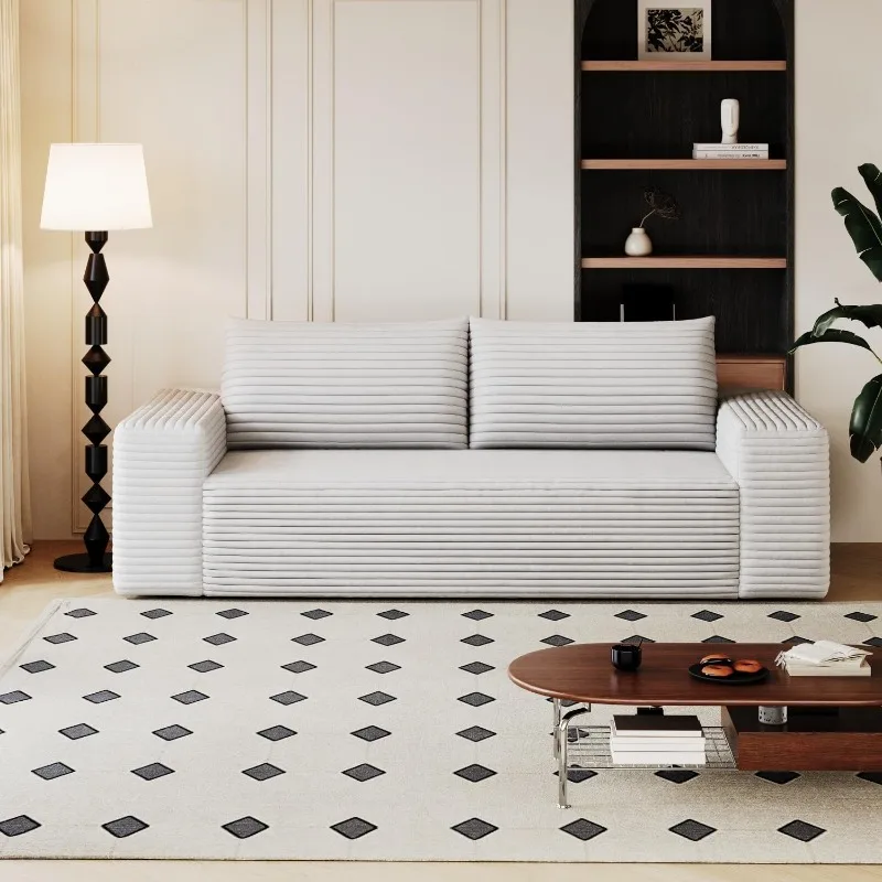 

71-дюймовый большой двухместный диван, секционный диван с облаком, современные диваны с мягкой обивкой, вельветовый диван с губкой для гостиной, спальни