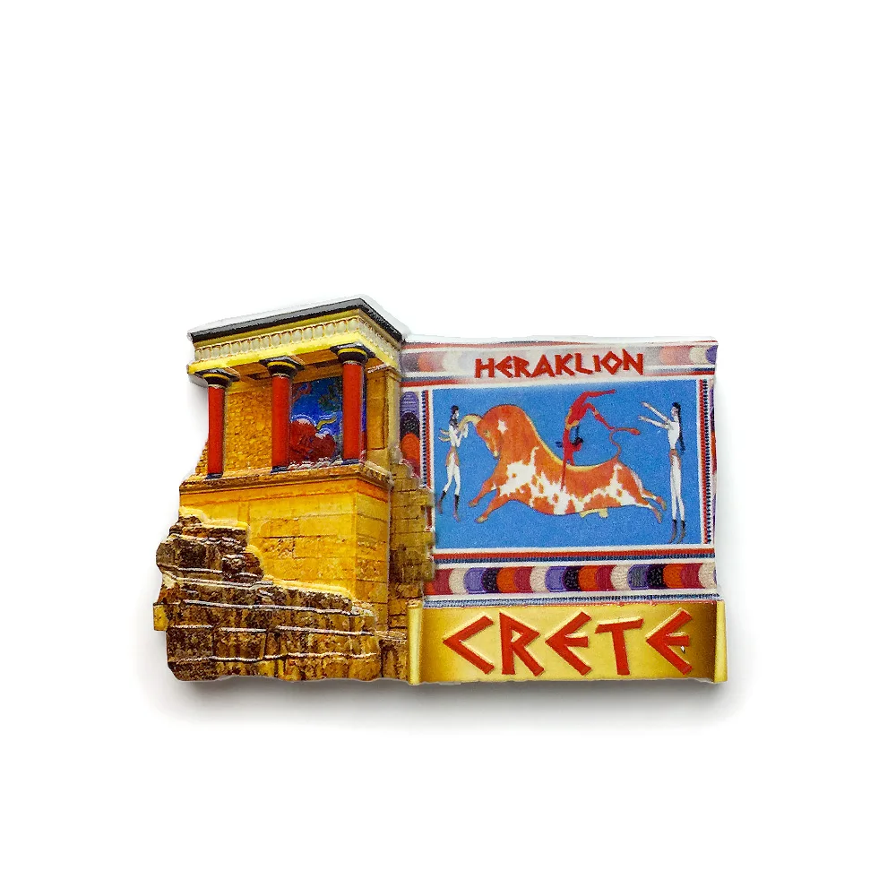 ‌ اليونانية كريت هيراكليون الراتنج مغناطيس الثلاجة ملصق مزخرفة تذكارية للسفر ‌