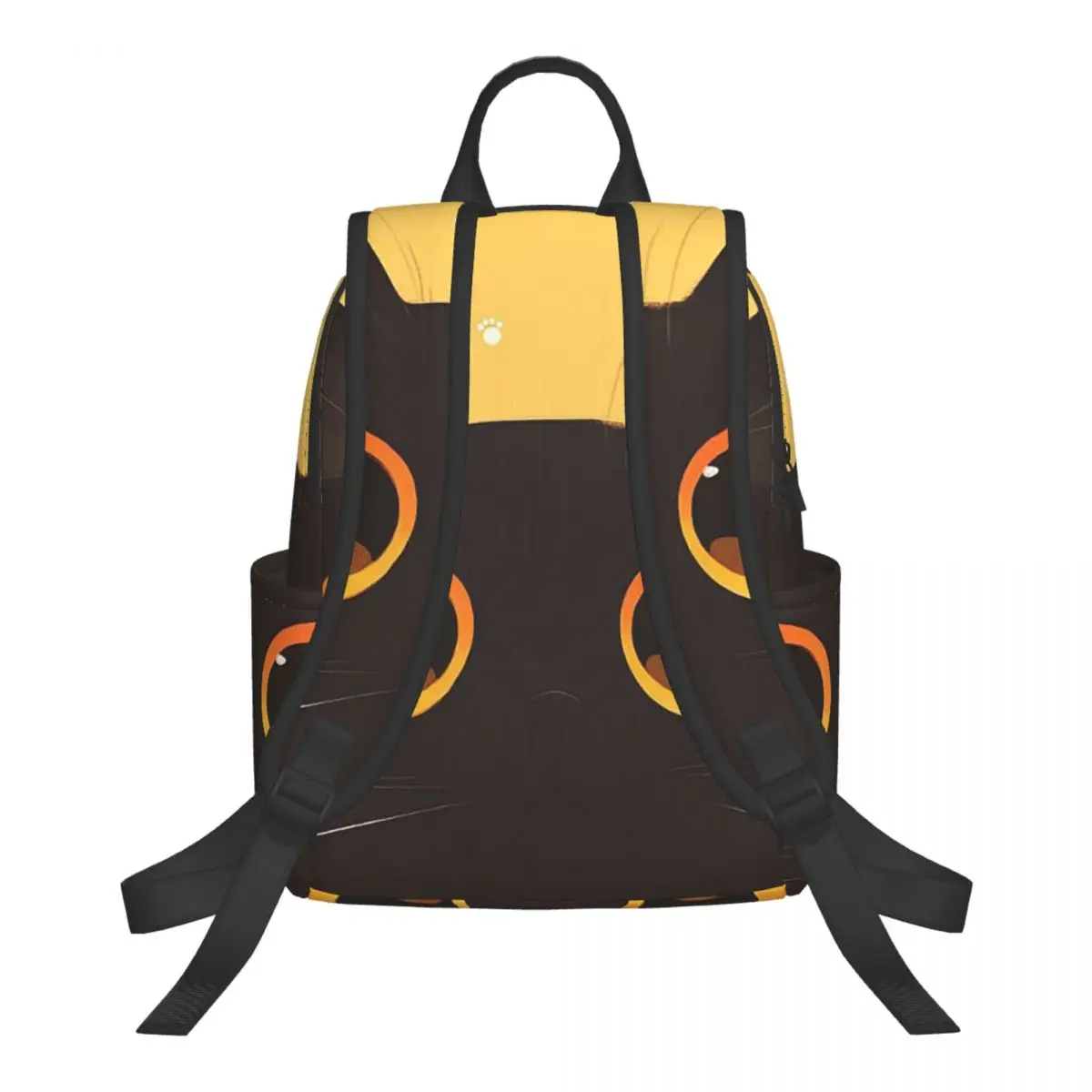 Cute Cat Face In Yellow Background Student Backpack School Bag Hiking Travel Daypack for Men Women Bookbag Shoulder Bags