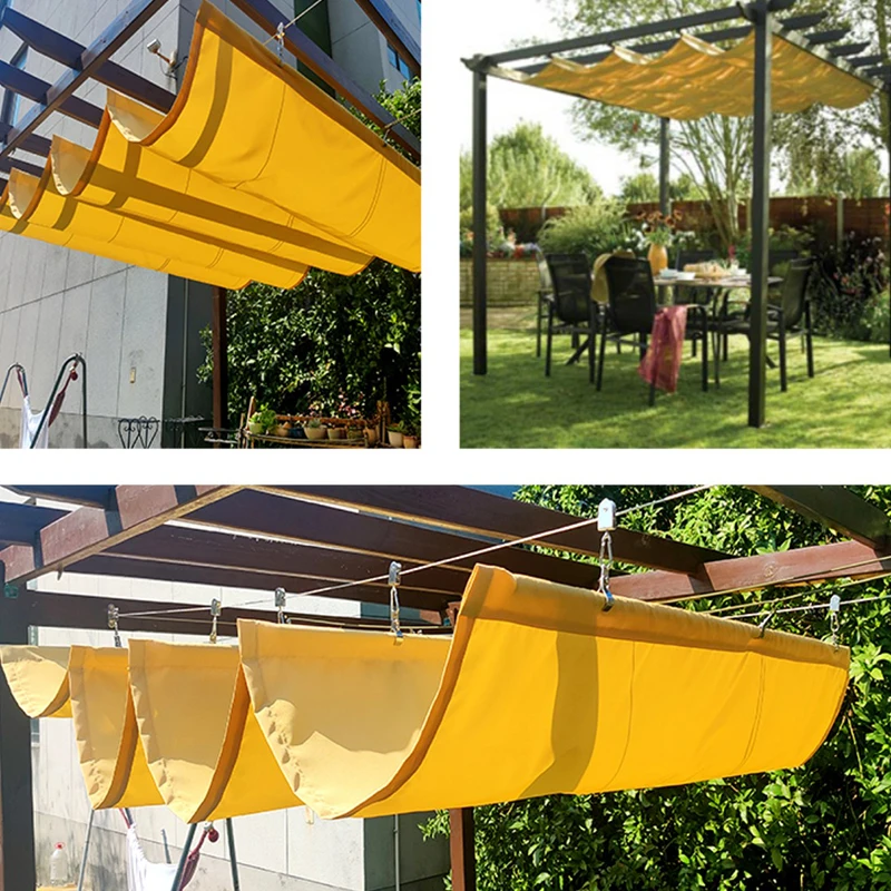 Waterproof Telescopic Awning UV Resistant Polyester Fabric Outdoor Pergola Sun Canopy Retractable Swimming Pool Shaing Sails