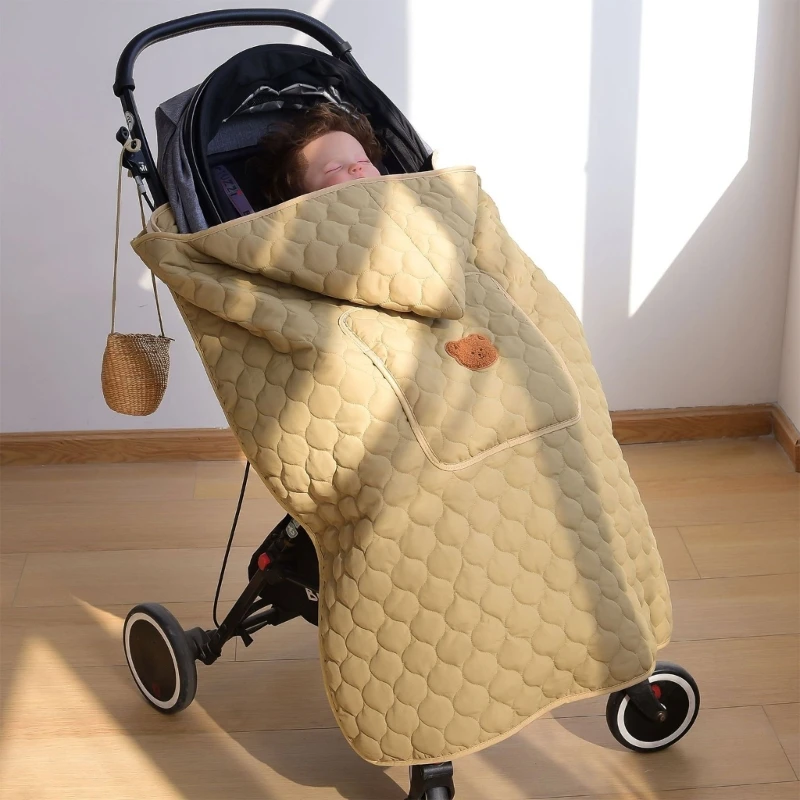 

Windproof Baby Blanket for Stroller Stylish & Practical Cotton Blanket with Hood QX2D