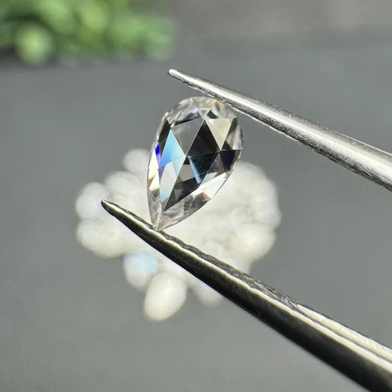 0.5CT Pear Flat Rose Cut Moissanite Stones D Color VVS1 Factory Wholesale Fine Jewelry Certified Moissanite Diamonds