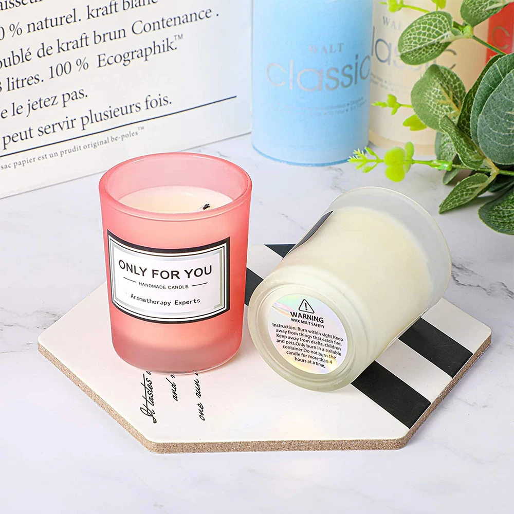 120-600Pcs Candle Warning Labels, 3cm Waterproof Round Candle Safety Labels Sticker for Candle Making DIY Candle Jars ﻿
