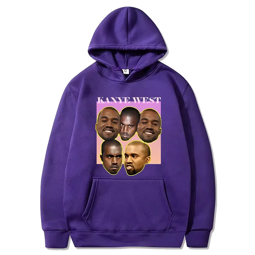 Kanye West Gesicht Tickets drucken lustige Hoodie Männer Frauen Mode Pullover übergroße Streetwear Unisex Langarm Kapuze Sweatshirt