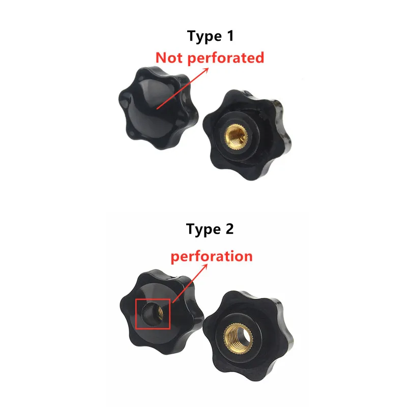 M4/M5/M6/M8/M10/M12 black nut rubber head knob nut manual plummer nut brass thread with and without hole