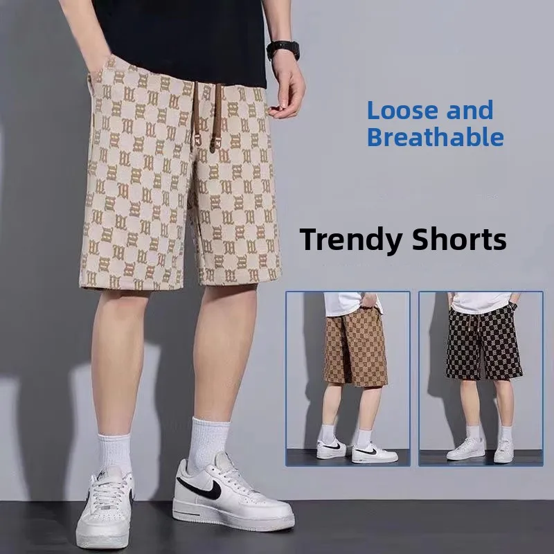 

Men's Summer Ice Silk Quick Dry Beach Shorts Running Shorts Five Inches Loose Elastic Waist Pocket City Walk Casual Shorts