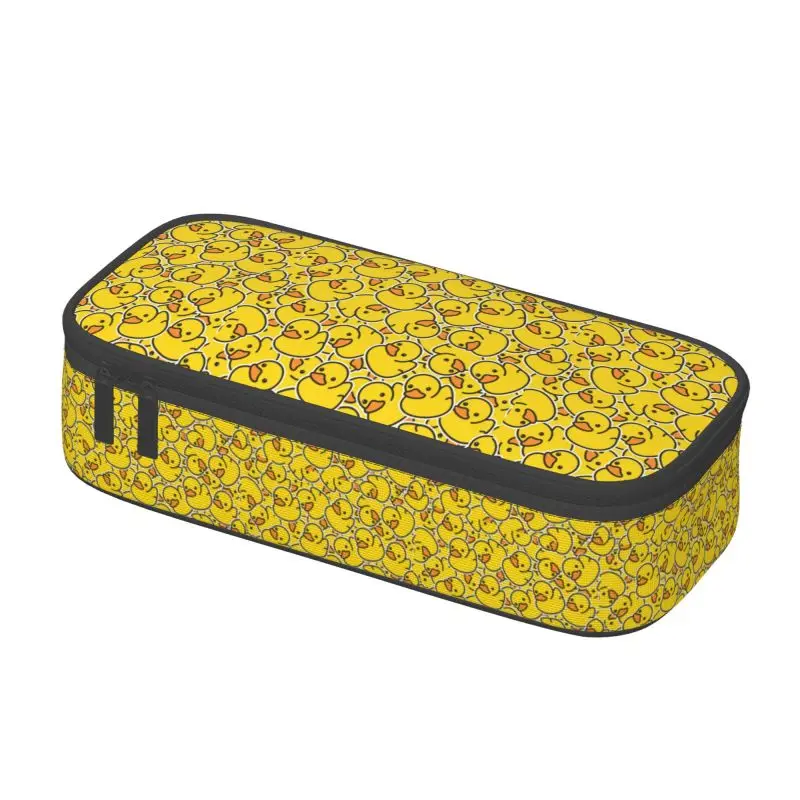 Desenhos animados personalizados Little Yellow Duck Pencil Case, grande armazenamento Animal Pencil Bag, bolsa para meninos e meninas, artigos de papelaria para estudantes