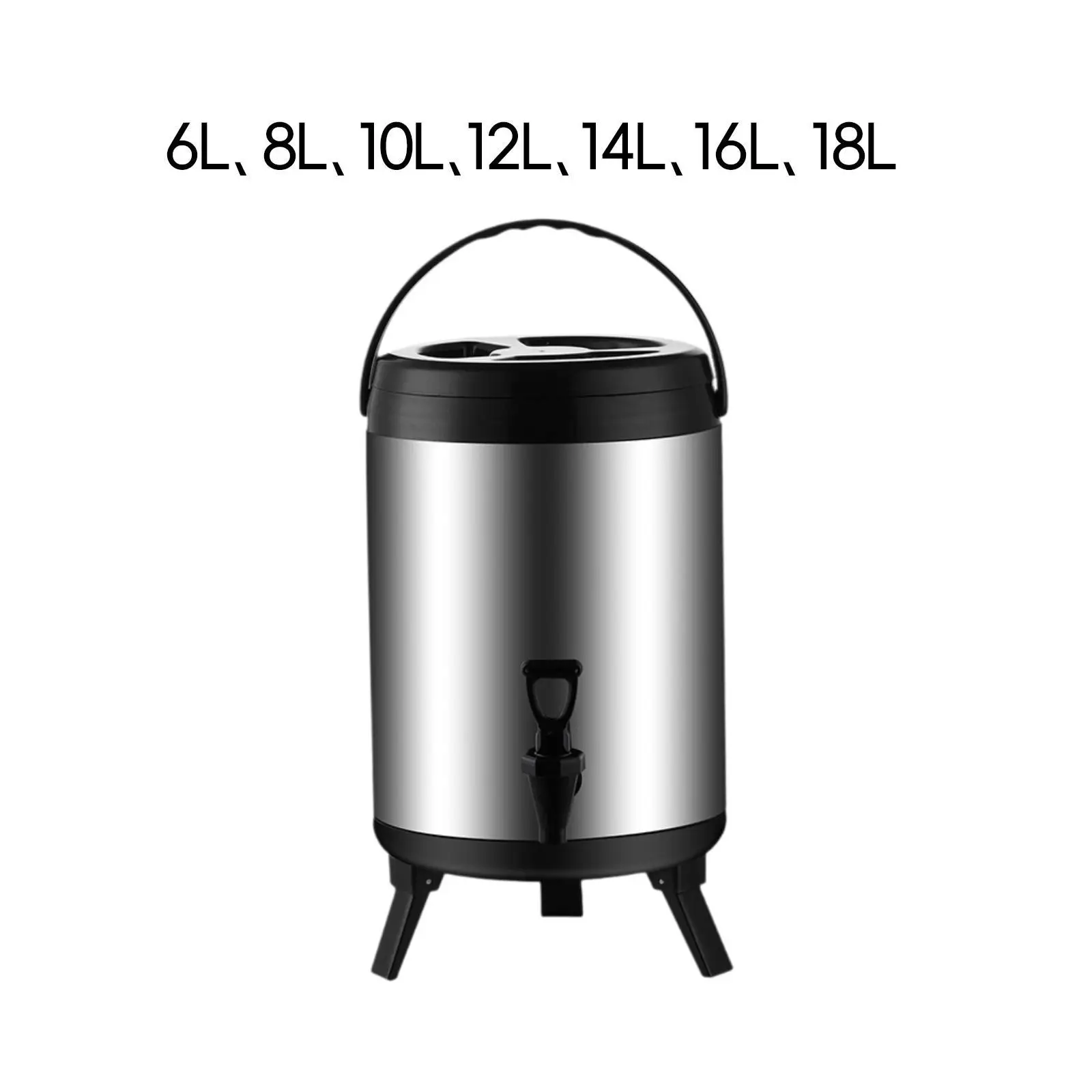 Stainless Steel Insulated Barrel with Handle with Spigot Insulated Tea Dispenser Stock Pots for Tea Hot Water Coffee Milk Party