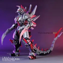 3D Printed Articulated Mechanical Monster with Hidden Blade Model Kit for Boys Gift Action Figures
